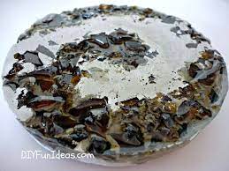 How To Make Crushed Glass Tie Dyed Concrete Coasters With Rapid Set Cement All Do It Yourself Fun Ideas Concrete Crafts Glass Bottle Diy Crushed Glass