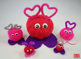Making animals from colorful heart shapes is so adorable you can't help but think of more animals to put hearts on. Valentine Craft With Pom Poms S S Blog