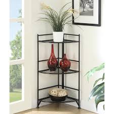 Select the left and right post; Convenience Concepts 3 Tier Corner Folding Metal Corner Shelf Black Walmart Com Walmart Com