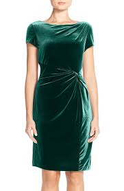 Ellen Tracy Pleat Velvet Sheath Dress Nordstrom Velvet Sheath Dress Green Velvet Dress Womens Dresses