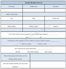 Family reunion registration form he is a member of a group of people who can not wait to start the day. Family Reunion Survey Form Sample Forms