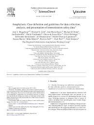 Pdf Anaphylaxis Case Definition And Guidelines For Data Collection Analysis And Presentation Of Immunization Safety Data Nick Simpson Academia Edu
