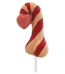 Shop White Chocolate Candy Cane Penis on a Stick by Chocolate Walrus
