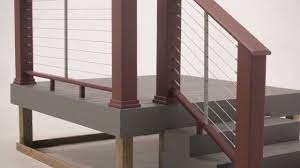 Cable deck railing and glass deck railing add a sophisticated, upscale look to any deck or patio. Timbertech Contemporary Railing Installation Cablerail Infill Youtube