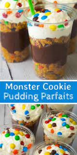 Monster cookie prafait cups : Monster Cookie Pudding Parfaits This Is Not Diet Food