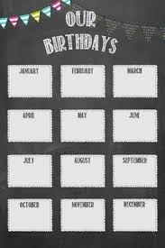 chalkboard birthday chart birthday charts classroom