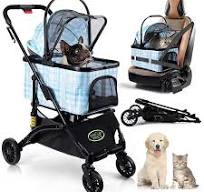 Amazon.com: 3 Wheels Pet Stroller Fabric Dog Cart Dog for ...