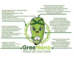 Inspirasi logo GreeNana lahir dari kecintaan terhadap kuliner khas Indonesia, khususnya "pisang ijo", yang di hadirkan kembali dalam bentuk yang lebih "modern, segar, dan menyenangkan". Menggabungkan cita rasa tradisional dengan sensasi lembut