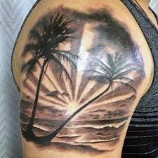 Top 113 Beach Tattoo Ideas 2020 Inspiration Guide Tattoos For Guys Palm Tattoos Tree Tattoo Men