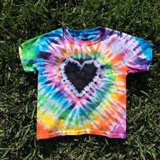 Black And Pink Tie Dye Shirt Youth Xs Hot Pink Rainbow With Black Heart Tie Dye Shirt Rainbow Swirl Rainbow Tie Dye Black Heart Boho Tie Dye Hippy Shirt Tie Dye Boho Tie Dye Rainbow Tie