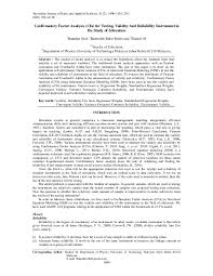 Model pengukuran (measurement model) dengan indicator repleksif dan formatif, 8. Pdf Confirmatory Factor Analysis Cfa For Testing Validity And Reliabiliity In Instrument In The Study Of Education Hamdan Said And Dr M Shahid Zeb Academia Edu