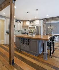 Farmhouse Style Kitchen With White Cabinets And Butcher Block Island Farmhouse Style Kitchen White Kitchen Rustic White Kitchen Remodeling