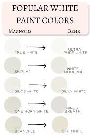 Behr 2020 Paint Colors Matched To Magnolia White Paint Colors Paint Colors For Living Room Matching Paint Colors