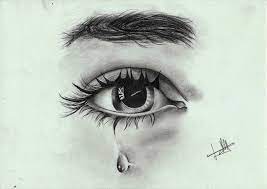 Make the shape of the falling drop the same way. Drawing Pencil Crying Closed Eye Drawing