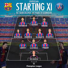 Alessandro florenzi, marquinhos, presnel kimpembe, layvin kurzawa; Raphi On Twitter Official Lineup Fc Barcelona Vs Paris Saint Germain Fcbpsg Fcblive Forcabarca Ucl