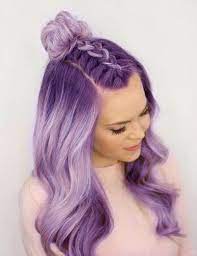 Purple Hair With Top Braid Light Purple Hair Hair Color Purple Dark Pastel Hair
