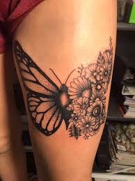 Half butterfly, half flower tattoo meaning; Half Butterfly Half Flowers By Paradise Lost Tattoos Facebook