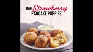 Denny's brings a lot of great things to the table. New Denny S Strawberry Pancake Puppies Youtube