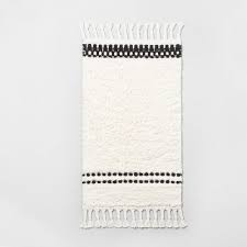 Engaging rugs bathroom runner appealing black bath rug set. Stitch Stripe Bath Rug With Braided Fringe White Black Hearth Hand With Magnolia Target