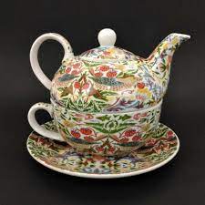 William Morris Red Strawberry Thief Tea For One Teapot Cup Mug Saucer Leonardo Williammorris Artnouveau Tea Pots William Morris Red Strawberry