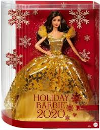 Holiday Barbie Brunette Gold Ght56 Best Buy In 2020 Holiday Barbie Dolls Holiday Barbie Collection Holiday Barbie