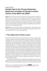 PDF) Gender Gaps in the Clouds: Expressive Repression and Signs of Change  in Italian Comics of the 1950s and 1960s