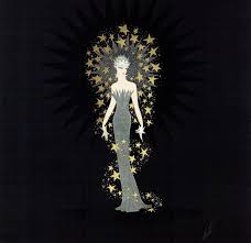 Erte Woman Black Sheath Gold Stars Decor Art Book Page Print 11 034 X 11 034 Ebay Book Art Gold Stars Star Decorations