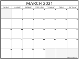 We offer you a free printable march 2021 calendar of the year, download your agenda now! March 2021 Calendar March 2021 Calendar Template March 2021 Blank Calendar Collection M Calendar Printables Printable Calendar Design Monthly Calendar Template