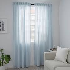 Hannalill Curtains 1 Pair Blue 57x98 Ikea In 2020 Hellblaue Vorhange Blickdichte Gardinen Vorhange