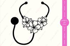 Download Floral Stethoscope Svg Nursing Clip Art Medical Silhouette 557091 Cut Files Design Bundles