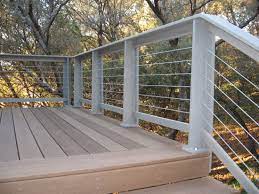 Seems like that would not be allowed as a child could climb them. Deck Railing Horizontal Deck And Railing Made From Composite Decking Material Horizontal Deck Railing Deck Railing Design Rustic Deck