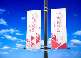 11 lamp post banner mockup premium high res photos. Free Lamp Post Banner Mockup Mockuptree