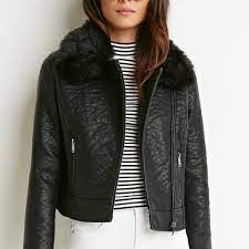 Faux Fur Leather Jacket Forever 21 Faux Leather Bomber Jacket Faux Leather Bomber Fur Leather Jacket