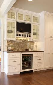 Amazing Bar With Gorgeous Arley Brick Mosaic Backsplash Leaded Glass Cabinetry Doors Built In Ice Machine Tv In Kitchen Kitchen Remodel Kitchen Design Color