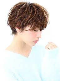 ベースはマッシュショート 緩めでランダムなパーマの上にハイライトを入れて柔らかさや軽さを出しています パーマ の動きもより柔らかく見せてくれます スタイリングも簡単でお洒落しやすい 大人の楽ちんスタイルです シルエットの綺麗なショート ボブ得意です 今