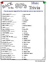 Printable free fun miscellaneous random trivia quiz questions from the 90s about things like music cinema stars and more. This 90 S Trivia Game Is A Great Memory Tester