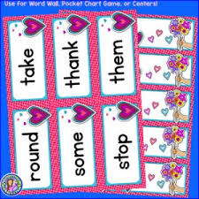 Grade 1 Winter Dolch Sight Word Cards Pocket Chart Game