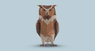 Owl Perched Straight 3d Model Geometric Artwork Artwork Owl