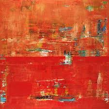 Warm Orange Red Abstract Print Art Temperate Red Abstract Art Abstract Red Abstract Painting