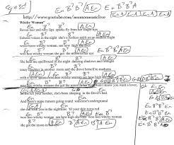 Witchy Woman The Eagles Guitar Chord Chart Lyrics And Chords Guitar Chords And Lyrics Guitar Chords
