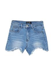 details about black label by cest toi women blue denim shorts s