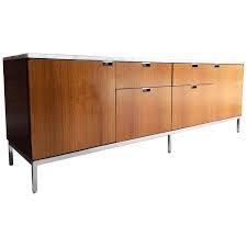 Florence Knoll Credenza Sideboard Marble Topped Light Walnut Mid Century Photo 1 Komod