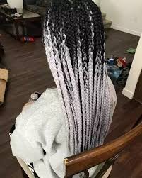 Black And Gray Ombre Braiding Hair Black And Gray Ombre Braid 43 Braid Color Ideas In 2020 Ombre Hair Braid Braiding Hair Colors Colored Box Braids