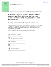 pdf a contribution to the study of the cold wire tig