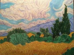 Ladang gandum dengan sipres (id) dipinto di vincent van gogh ); Cypresses In Wheat Field Original Oil Painting 19th Century Vintage Style Painting By Brian Okabayashi Saatchi Art