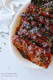 I let my riblets marinate for about 6 hours, but i would even about an hour before serving, remove riblets from marinade and place them in the pan for cooking in the. Easy Baked Riblets Recipe From Your Homebased Mom