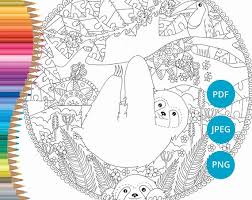 Nov 09, 2019 · these free printable thank you coloring pages are fun for kids and can help you teach your children about the power of gratitude. Sloth Coloring Pages Adult Coloring Book Printable Coloring Etsy