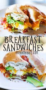 Loaded Bagel Breakfast Sandwiches Recipes Pip And Ebby Recipe Breakfast Sandwich Recipes Bagel Breakfast Sandwich Breakfast Bagel