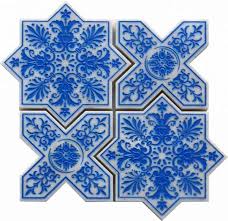 The most common moroccan star tile material is cotton. Moroccan Star Cross Blue Etched Marble Mosaic Tile