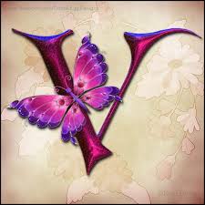 ʚįɞ Butterfly Alpha ʚįɞ V Flower Letters Alphabet Wallpaper Purple Butterfly Tattoo